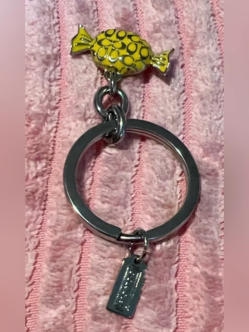 Coach Yellow Enamel Candy Charm Keychain